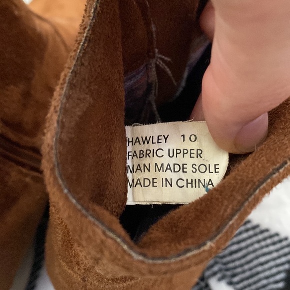 brown suede wedge boots with fringe - Picture 4 of 4